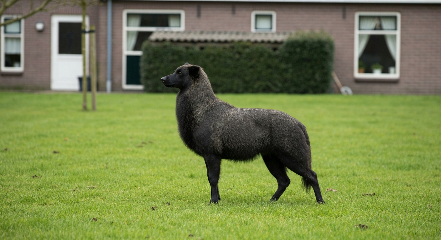 Gezond, egaal groen gazon in Nederlandse achtertuin in het vroege voorjaar